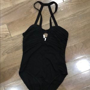 Strappy black bodysuit